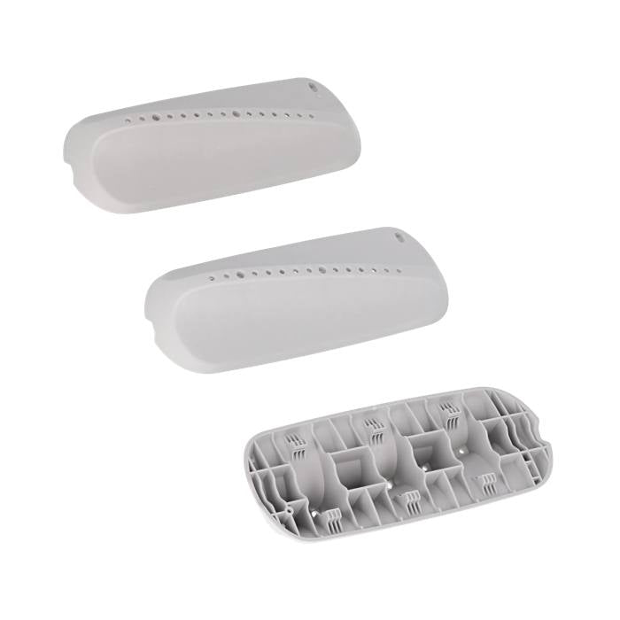 Original AEG / Electrolux Trommelrippen-Set 4055739553: drei graue Rippen, eine davon mit sichtbarer Befestigungsunterseite